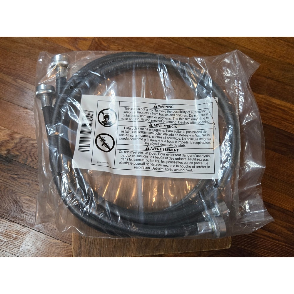 Universal Washing Machine Inlet Hoses 2 Pack Hot Cold Water Rubber Supply Lines